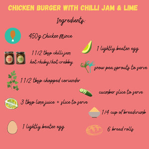 Chicken Burger with Chilli Jam & Lime